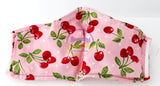 Rockabilly Vintage Cherry Print Face Mask - Black or Pink