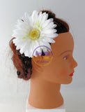 White Gerbera Daisy Hair Clip