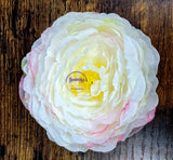 White Buttercup Ranunculus Hair Clip