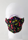 Rockabilly Vintage Cherry Print Face Mask - Black or Pink