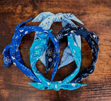 Bandana Style Print Top Knot Headband