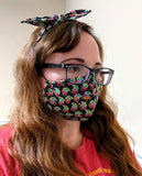 Rockabilly Cherry Print Face Mask