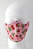 Rockabilly Vintage Cherry Print Face Mask - Black or Pink