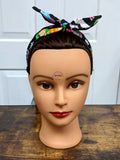 Black Multi-Dog Print Top Knot Headband