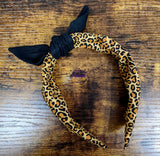 Leopard Print Top Knot Headband