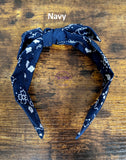 Bandana Style Print Top Knot Headband