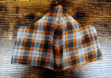 Orange Plaid Print Face Mask