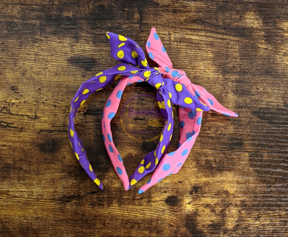 Pink or Purple Polka Dots Headband