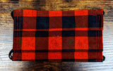 Red Black Plaid Flannel Print Pleated Face Mask