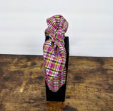 Purple Yellow White Plaid Print Headband