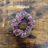 Purple Yellow White Plaid Print Scrunchie