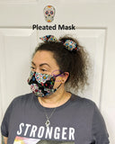 Sugar Skull Print Face Mask - Cone or Pleated Mask