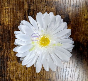 White Gerbera Daisy Hair Clip