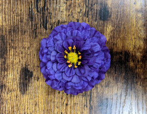 Purple Zinnia Hair Clip